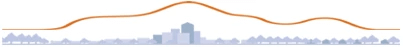 Graphic of a heat wave over a city.