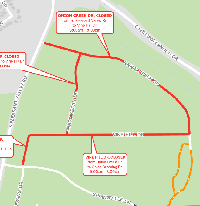 Closure Map Document for the Wrong Turn Bicycle Festival event