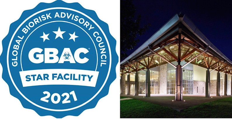 GBAC STAR accreditation seal and photo of the Palmer Events Center