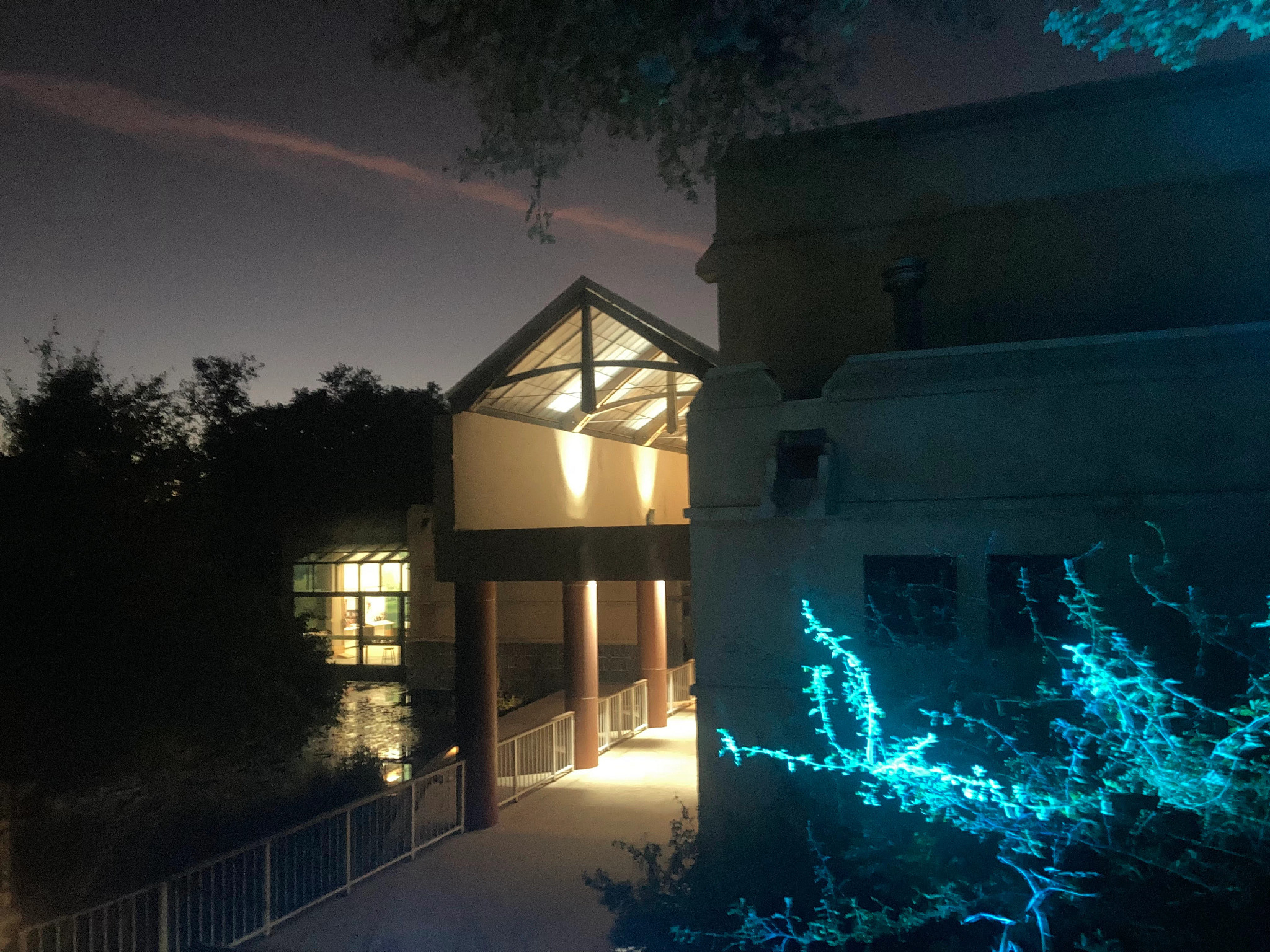 Night photo of Austin Nature and Science Center 