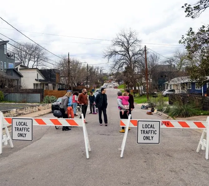 Austinites enjoy a Play Street activation.