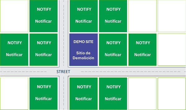 Demolition Notification Site Map - Corner Lot