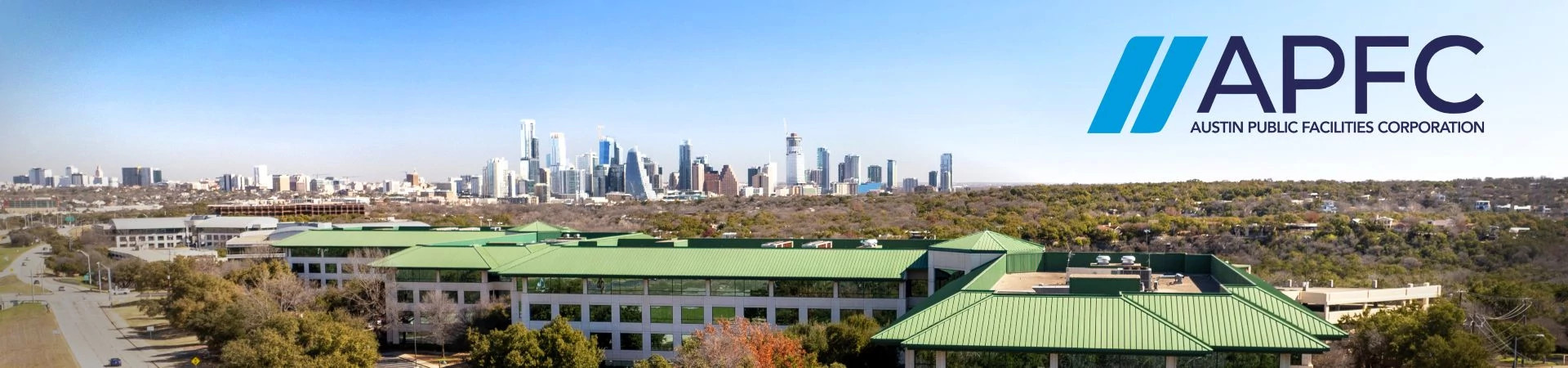 Banner with the Permitting and Development Center, a City of Austin facility