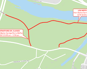 Closure Map Document for the 2026 Zilker Relays event