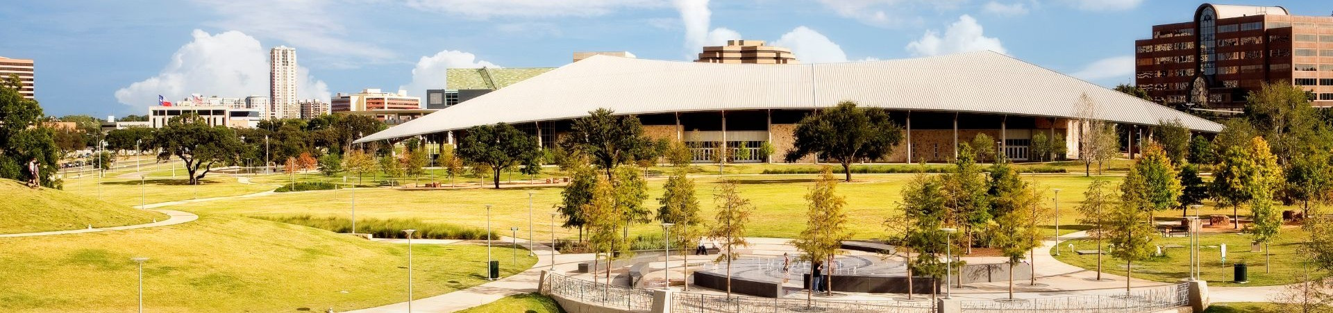 Banner with wide view of Palmer Events Center and downtown Austin in the background