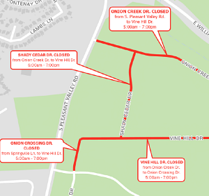 Closure Map Document for the Wrong Turn Bicycle Festival event