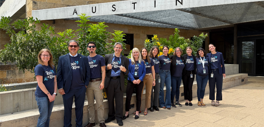 Staff in front of City Hall