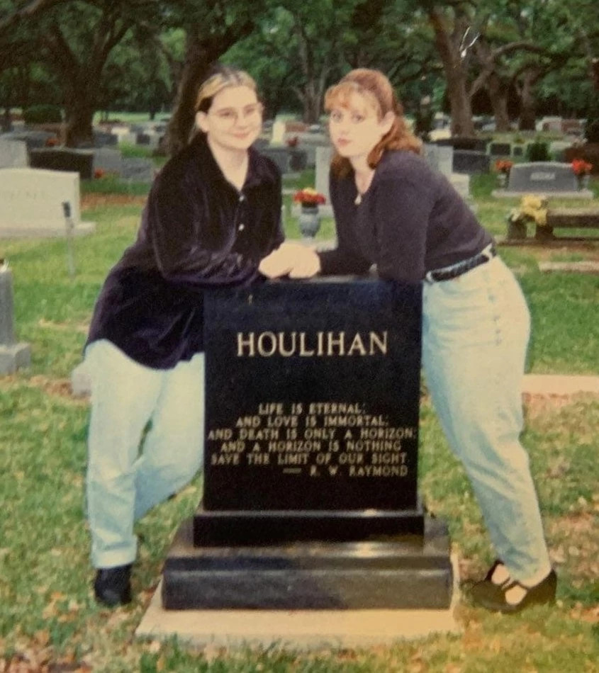Houlihan headstone and daughters.jpg