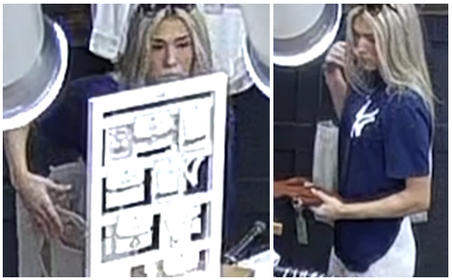 A photo of a female suspect