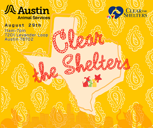 Texas-themed promo for Clear the Shelters 2026