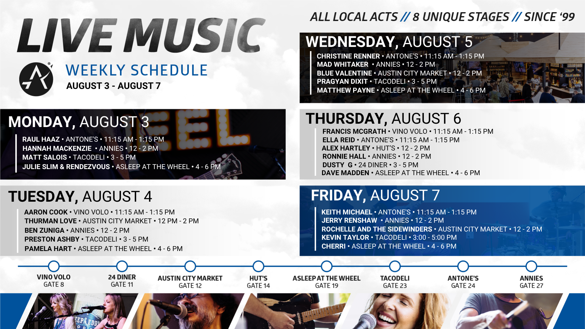 Music schedule at Austin-Bergstrom International Airport