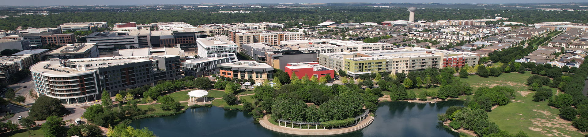 Aerial view of the Mueller Redevelopment.