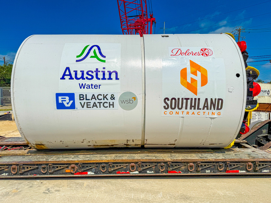Photos of Austin Water's Tunnel Boring Machine for the McNeil Transmission Main project, which is named Dolores