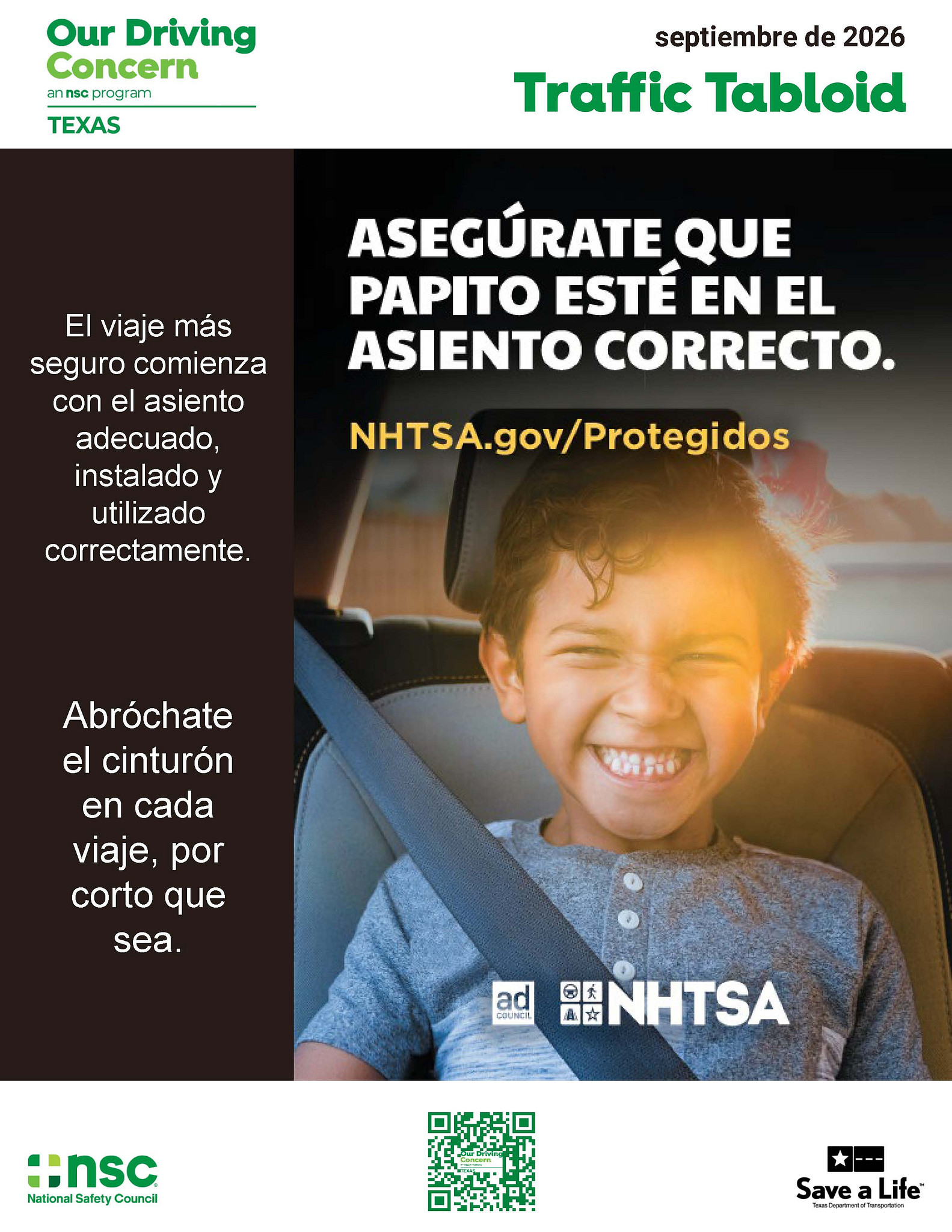Traffic Tabloid de septiembre rate que papito este en el asiento correcto
