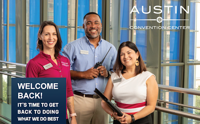 Group photo of Austin Convention Center and Palmer Events Staff