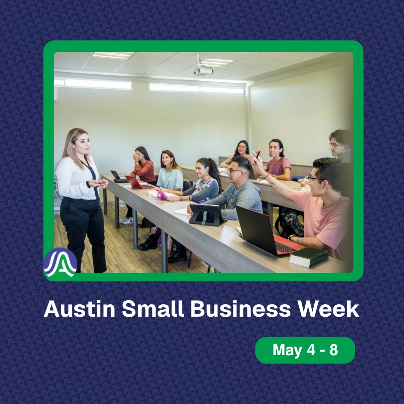 An instructor lectures a group of students sitting in a classroom