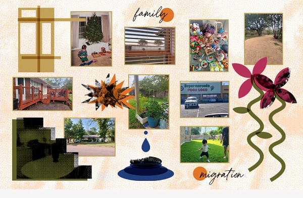 Collage of pictures and decorative elements from Stories of Home A Photovoice Project