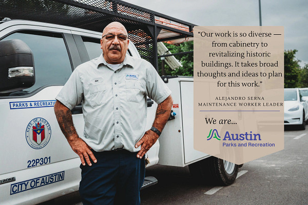 We Are Austin Parks and Recreation staff image and quote