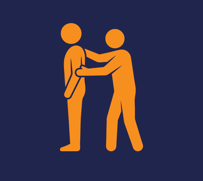 image of a person searching another person