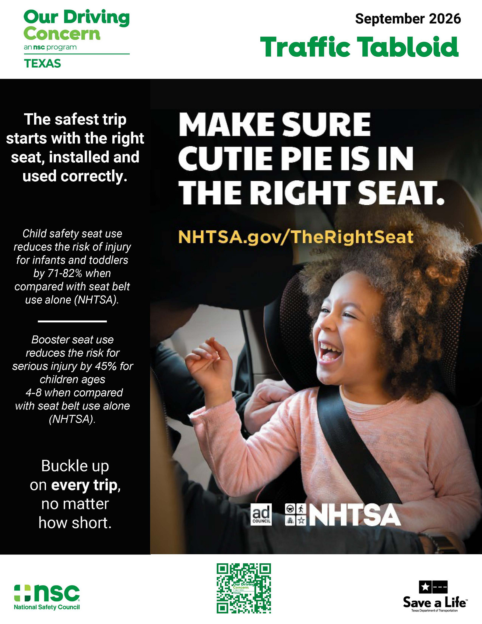September Traffic Tabloid - Make sure Cutie Pie is in the right seat