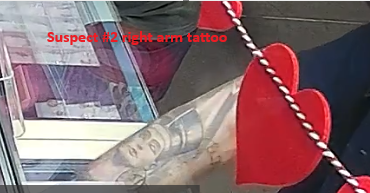 Suspect 2's right arm in Case 26-0440110