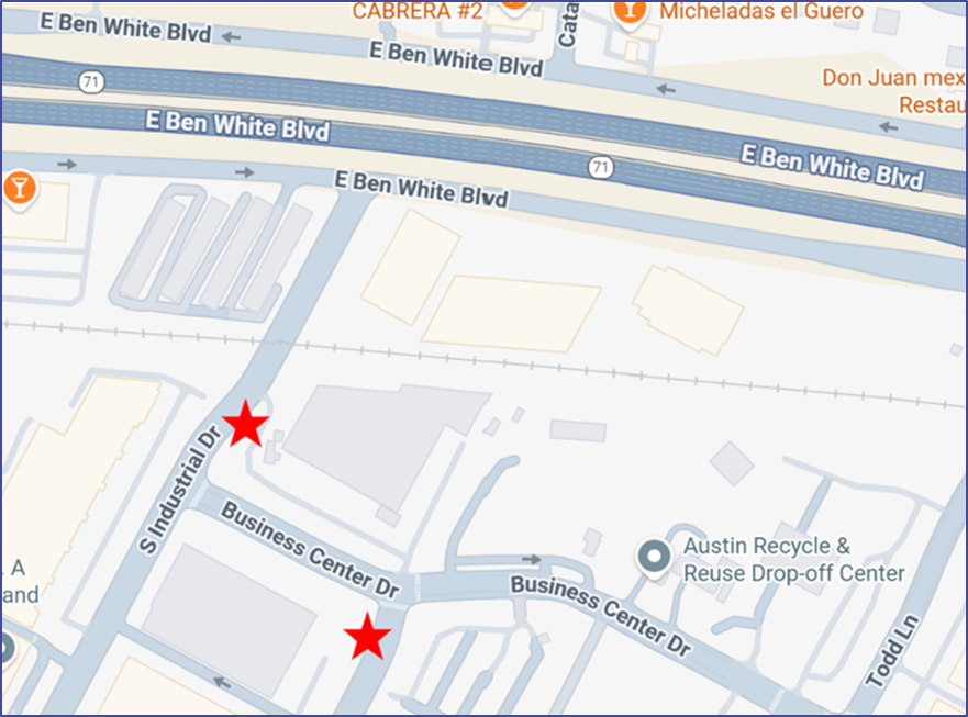 Map of where vehicle inspections are held for multi-vehicle inspections.