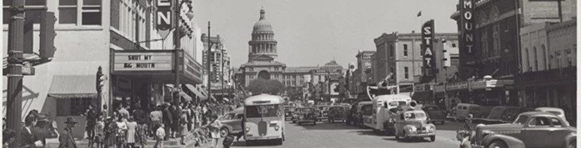Congress Avenue looking toward Capitol from 7th St., 1942