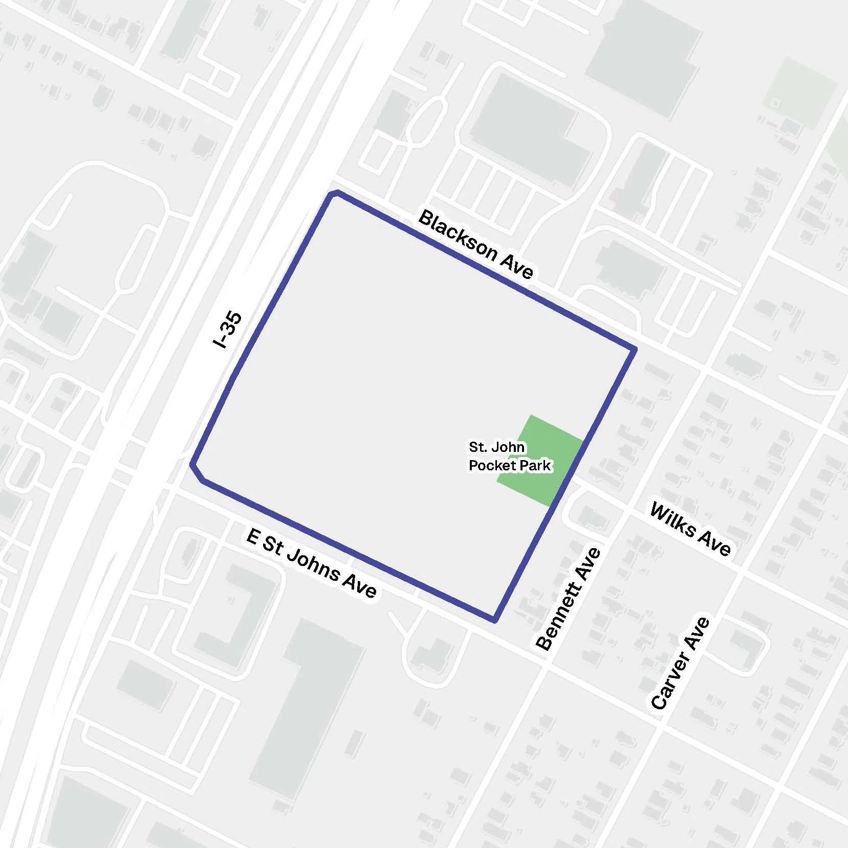 Boundary map of the St. John Site