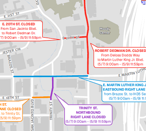 May 7th Closure Map Document for the 2026 UT Commencement