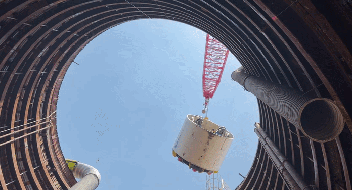 Photos of Austin Water's Tunnel Boring Machine for the McNeil Transmission Main project, which is named Dolores