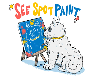 DAC See Spot Paint Event Flyer - dog painting