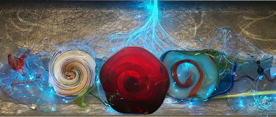 Floating on Water by Reji Thomas art on display in the Austin Convention Center