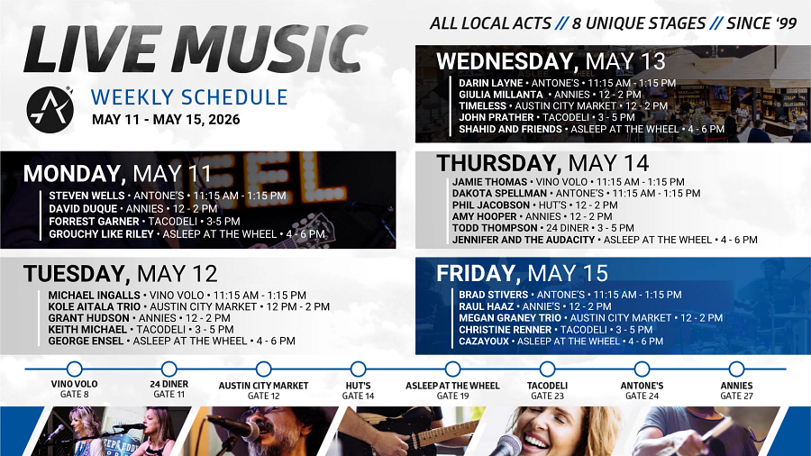 Live Music Schedule at AUS