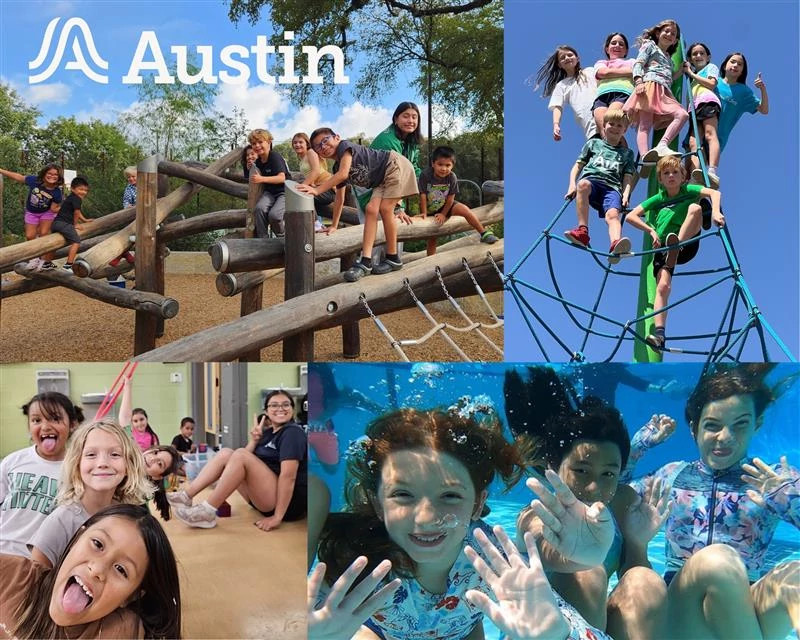 Collage of youth enjoying summer camp activities