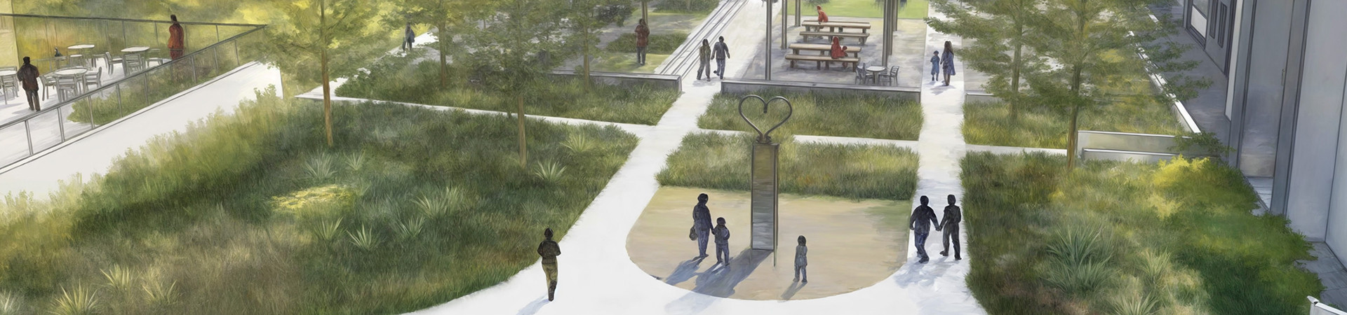 Overhead rendering of the future St. John site