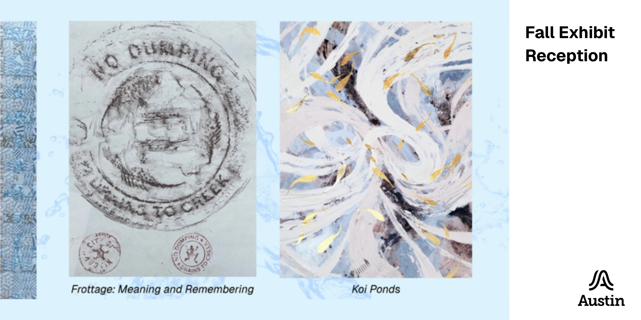 Pieces from Koi Ponds by Lauren Hua and Frottage Meaning and Remembering by Gabrielle Clemente