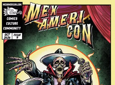 Mexamericon with striking graphic of a skeleton