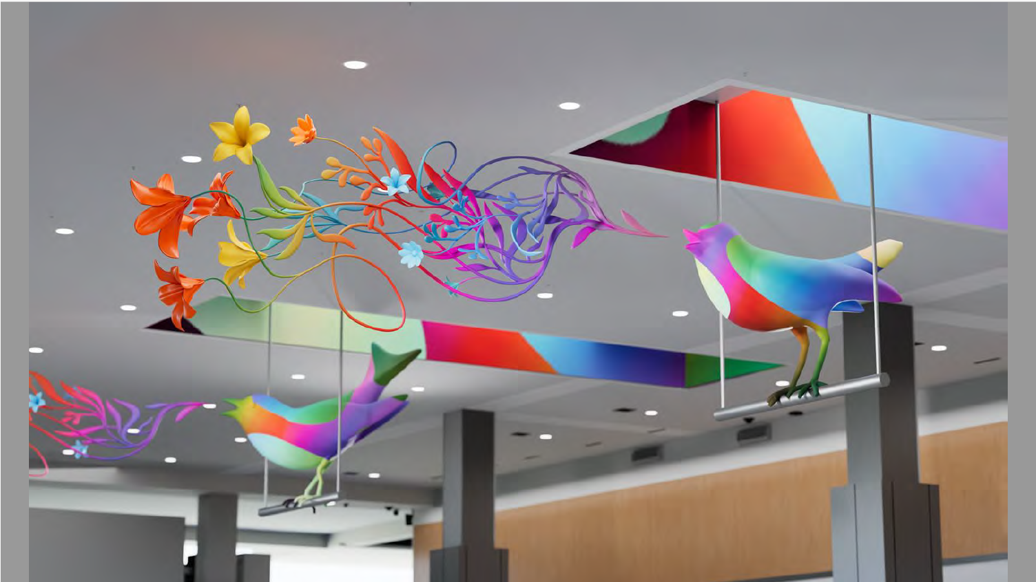 The Nature of Sound art rendering in the Atrium Infill