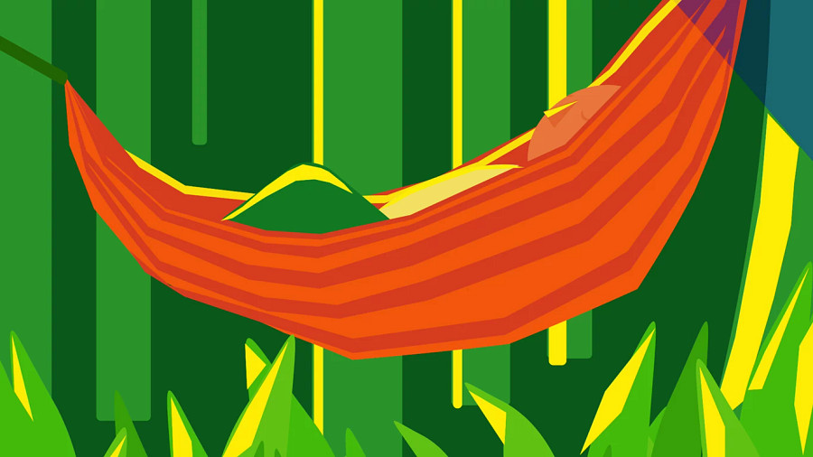 Person sleeping in hammock in nature