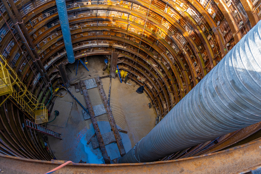 Photos of Austin Water's Tunnel Boring Machine for the McNeil Transmission Main project, which is named Dolores