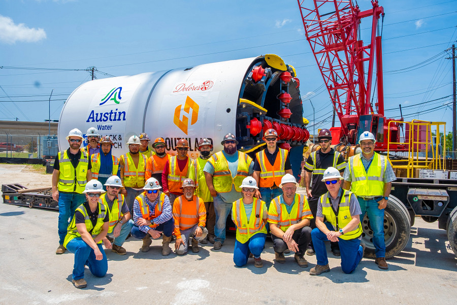 Photos of Austin Water's Tunnel Boring Machine for the McNeil Transmission Main project, which is named Dolores