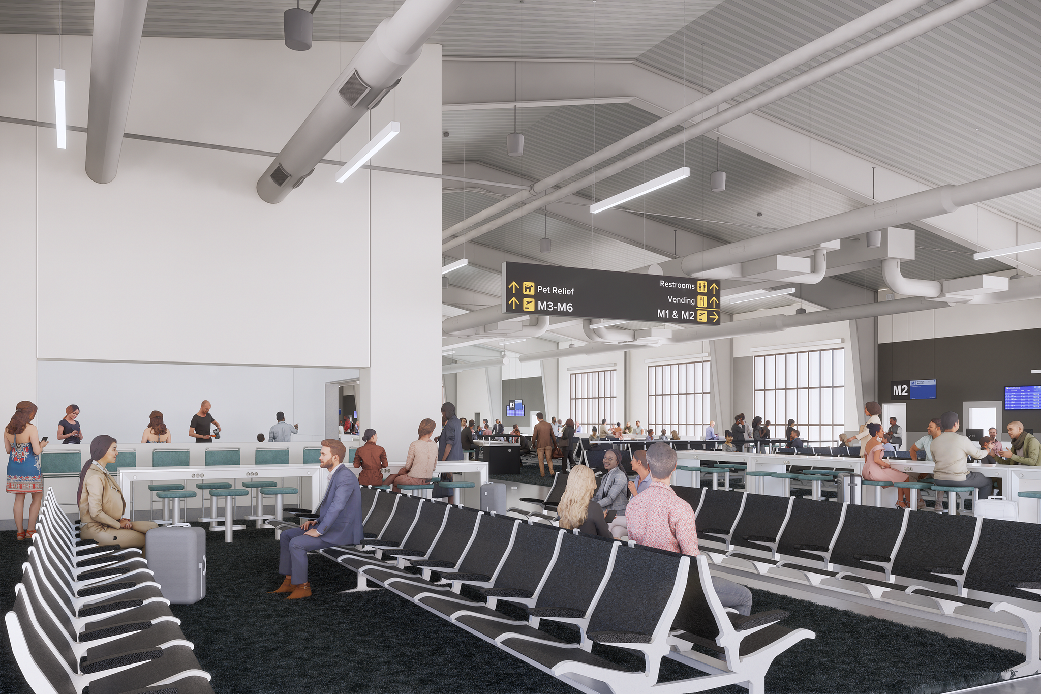 Concourse M seating area
