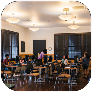Attendees at a genealogy seminar at the Carver