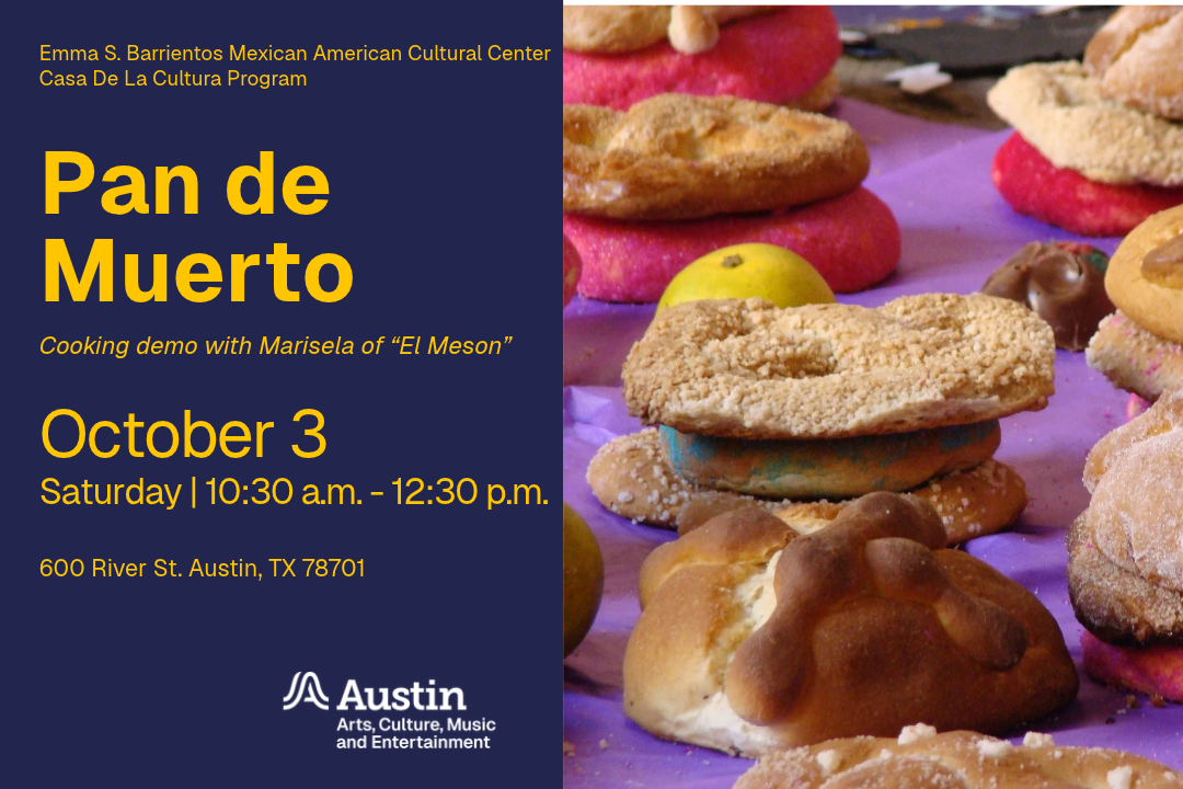 A flyer featuring freshly made pan de muerto