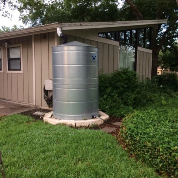 Image of a rainwater collector for a rainscape. 