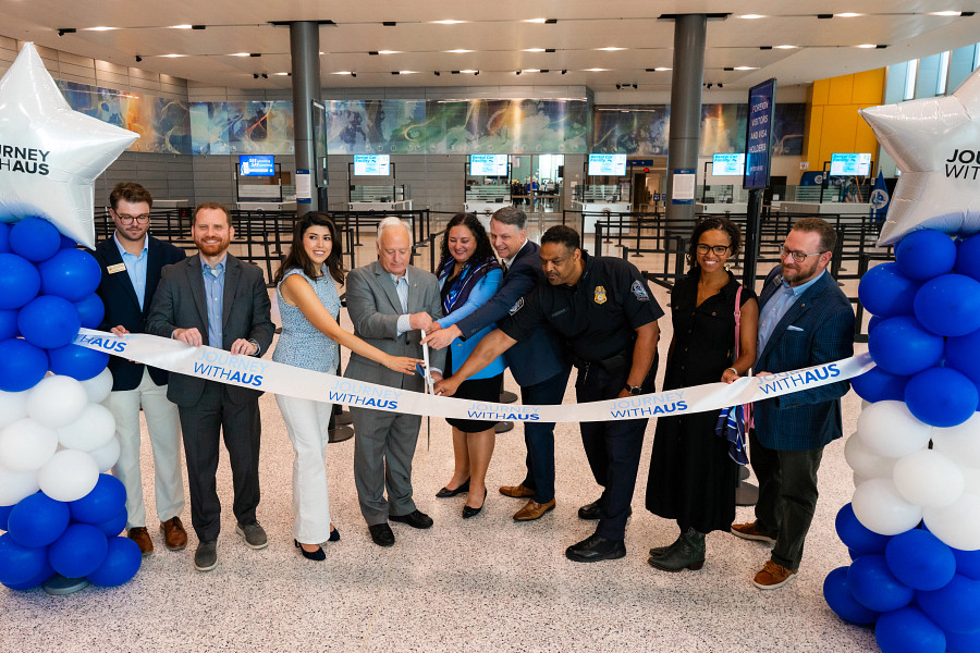 International Arrivals Improvements ribbon-cutting