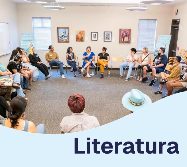 group of people sitting in a circle having a literature discussion