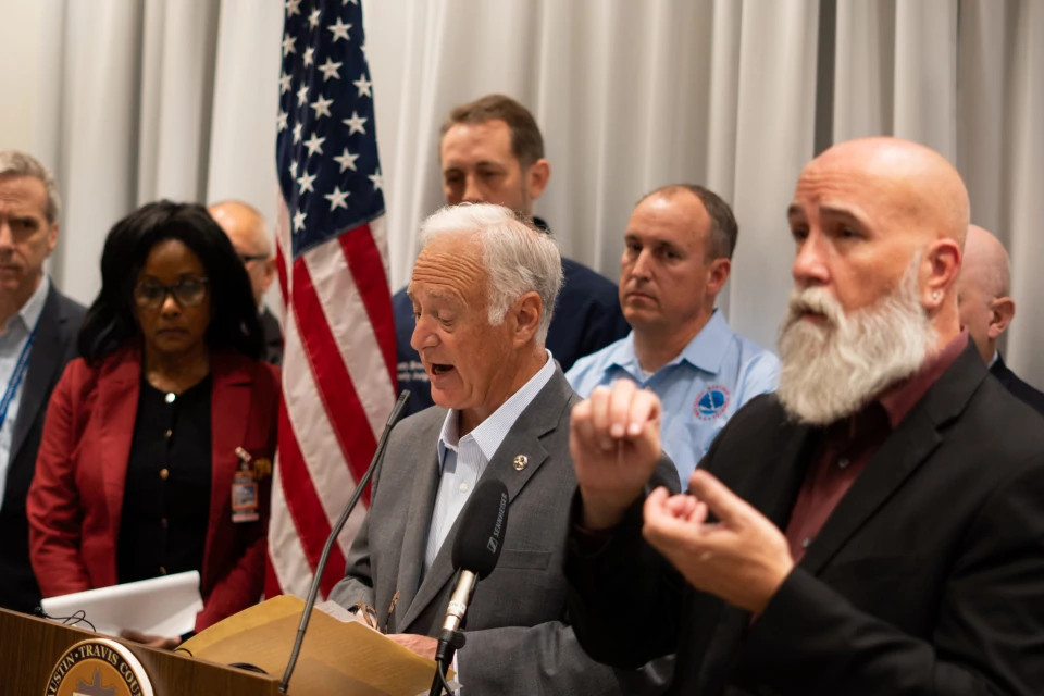 Photo of Mayor Watson Speaking at a press conference on Friday, January 23
