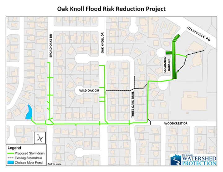 Map of existing and proposed drainage infrastructure