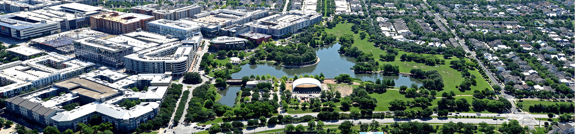 Aerial view of the Mueller Redevelopment.
